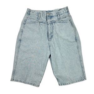 Vintage Nuovo Light Wash Denim Shorts Mom High Rise Juniors Size 7 27in Waist
